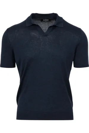 Gran Sasso Truien, Heren, Blauw, 3Xl, Zijden Blauwe T-shirt en Polo Collectie