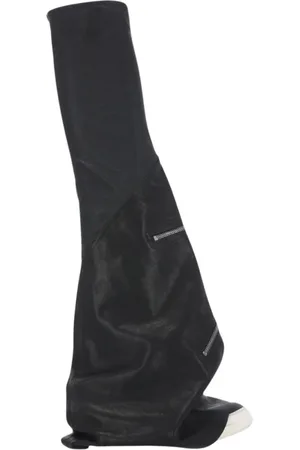 Rick Owens Schoenen, Dames, Zwart, 37 EU, Zwarte Leren High-Top Ritslaarzen