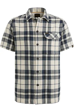 PME Legend™ Overhemden, Heren, Veelkleurig, L, Geruite Weefsel Korte Mouw Casual Shirt