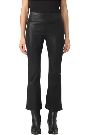 Frame Jeans, Dames, Zwart, M, Denim, Zwarte Coated Denim Flare Jeans