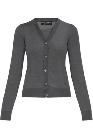 Dolce & Gabbana Truien, Dames, Grijs, 2Xs, Leer, Zijden vest
