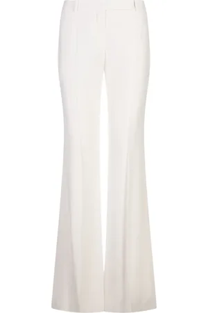 Alexander McQueen Broeken, Dames, Wit, S, Witte Broek met Viscose en Acetaat