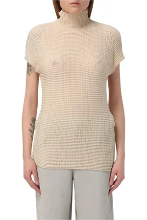 Issey Miyake Truien, Dames, , M, Polyester, Mock Neck Top Sweater
