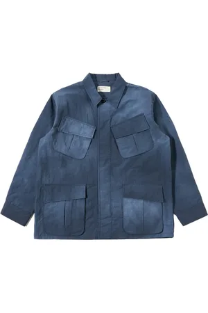 Universal Works Jassen, Heren, Blauw, L, Polyester, Navy Jungle Jacket Loose Fit
