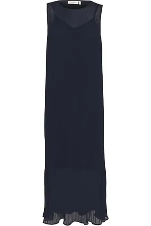 INWEAR Kleedjes, Dames, Blauw, 2Xl, Polyester, Eenvoudige Mesh Jurk Marineblauw