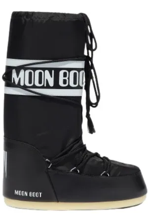 Moon Boot Schoenen, Dames, Zwart, 39 EU, Nylon, Zwarte Icon Laarzen met Waterdicht Nylon