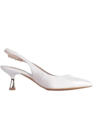 Liu Jo Schoenen, Dames, Wit, 38 EU, Witte hakken decollete schoenen met gesp