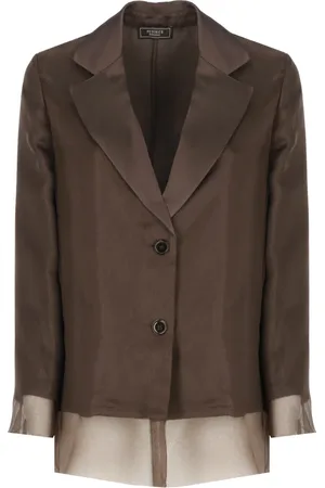 PESERICO SIGN Jassen, Dames, Bruin, S, Bruine Klassieke Blazer Vrouw Lange Mouwen