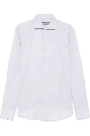 CANALI Overhemden, Heren, Blauw, 3Xl, Katoen, Gestreept katoenen overhemd gemaakt in Italië