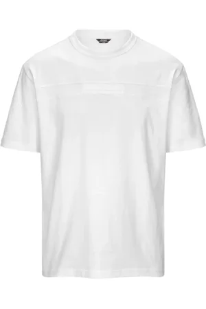 K-Way Tops, Heren, Wit, XS, Katoen, Heren Katoenen Jersey Crewneck T-shirt