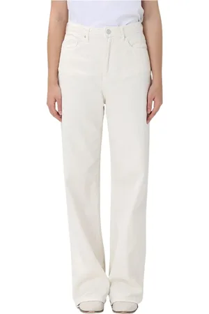Armani Exchange Jeans, Dames, Wit, W30, Katoen, Beige Wide Leg Broek