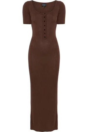 Herskind Kleedjes, Dames, Bruin, S, Gebreide Jurk voor Vrouwen