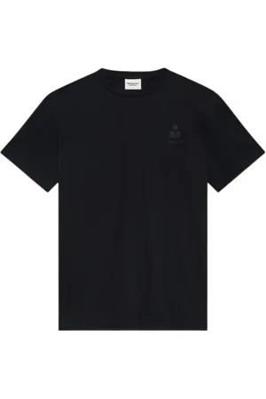 Isabel Marant Tops, Dames, Zwart, M, Katoen, Zwart Katoenen Logo T-shirt