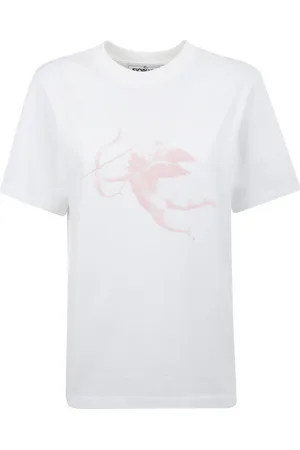 Fiorucci Tops, Dames, Wit, L, Cupid Grafische Witte T-shirt