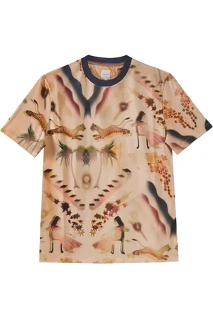 Paul Smith Tops, Heren, Veelkleurig, S, Katoen, Lumiere Print Korte Mouw Katoenen T-shirt