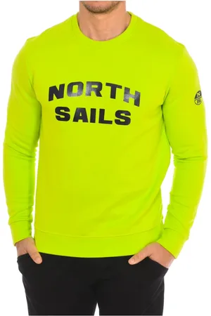 North Sails Sweatshirts & Hoodies, Heren, Groen, S, Nylon, Geribbelde Ronde Hals Sweater