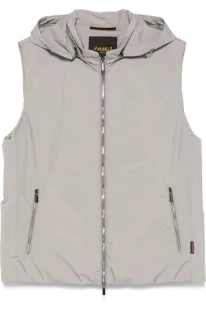 MOORER Jassen, Heren, Grijs, XL, Polyester, Afneembare gewatteerde bodywarmer met ritssluiting