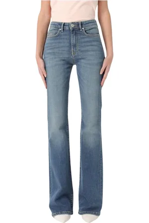 Pinko Jeans, Dames, Blauw, W32, Katoen, Flared High-Waisted Jeans