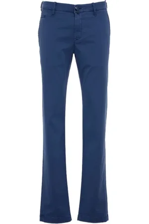 Jacob Cohen Broeken, Heren, Blauw, W38, Katoen, Blauwe Katoenen Slim Fit Chino