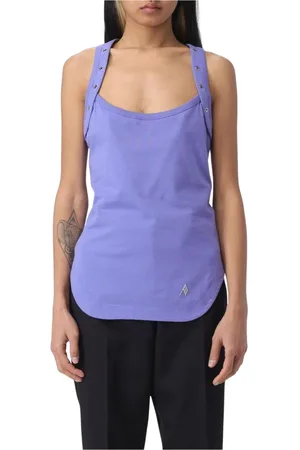 The Attico Tops, Dames, Paars, S, Katoen, Lila Racerback Tank Top