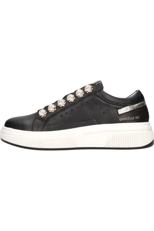 Emanuélle vee Schoenen, Dames, Zwart, 38 EU, Leer, Sneakers Zwart