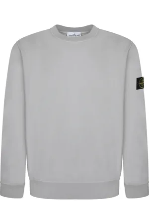 Stone Island Sweatshirts & Hoodies, Heren, Grijs, M, Katoen, Minimalistische sweatshirt met iconische badge