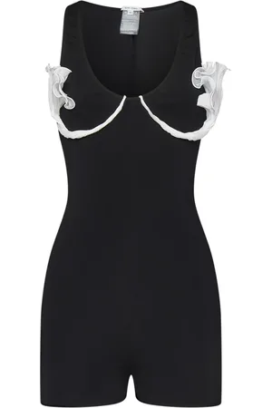Nensi Dojaka Jumpsuits & Playsuits, Dames, Zwart, S, Tule, Zwarte Mouwloze Jurk met 3D Bloemen