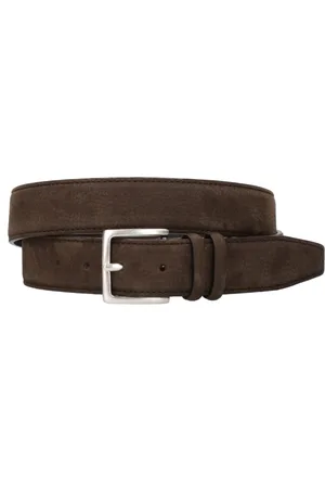 Orciani Accessoires, Heren, Bruin, 110 CM, Leer, Bruin Leren Riem met Zilveren Gesp