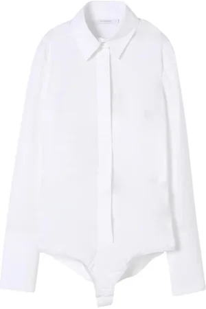 Patrizia Pepe Tops, Dames, Wit, 2Xs, Katoen, Zwarte Katoenen Bodysuit Shirt