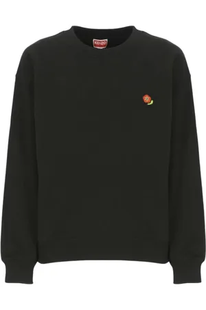Kenzo Sweatshirts & Hoodies, Dames, Zwart, M, Geborduurde Logo Sweater