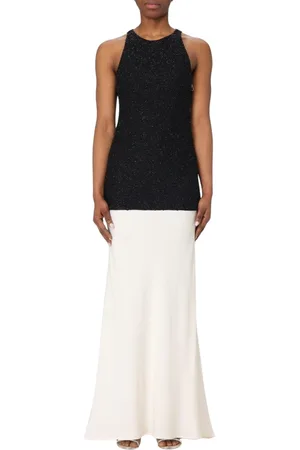 Staud Kleedjes, Dames, Zwart, M, Paillet Maxi Rok Jurk