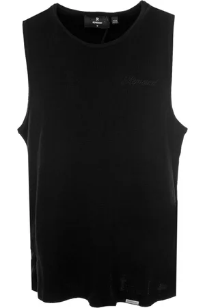 Represent Tops, Heren, Zwart, L, Wafel Tanktop Mouwloos Ronde Hals