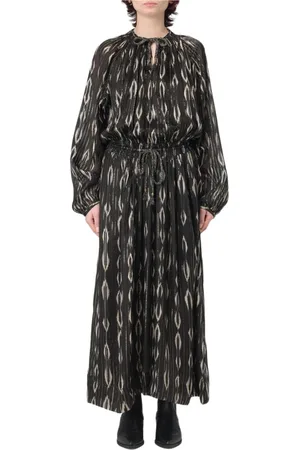 Isabel Marant Kleedjes, Dames, Zwart, M, Elegante Ikat Maxi Jurk