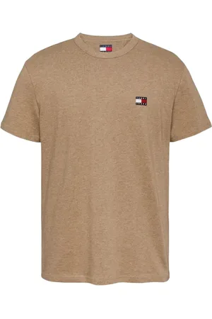 Tommy Hilfiger Tops, Heren, , M, Katoen, Bruine Regular Fit Katoenen T-shirt