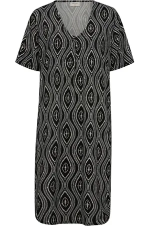 Freequent Kleedjes, Dames, Zwart, XS, Polyester, Gestreepte Zwarte Jurk