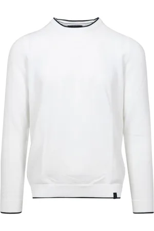 FAY Truien, Heren, Wit, 2Xl, Katoen, Katoen Ronde Hals Lange Mouw Sweatshirt