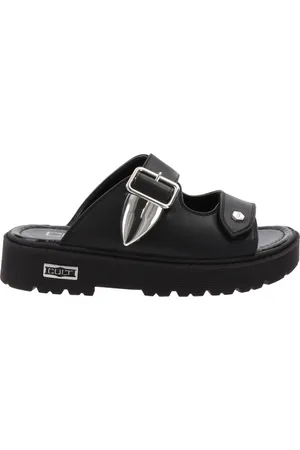 Cult Schoenen, Dames, Zwart, 36 EU, Leer, Stijlvolle Dames Pantoffels van Kunstleer