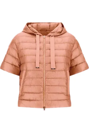 HERNO Jassen, Dames, Roze, XS, Nylon, Kortemouw ultralichte nylonjas met capuchon