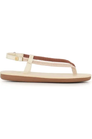 Ancient Greek Sandals Schoenen, Dames, , 38 EU, Leer, Leren Band Sandalen in Cuoio en Wit