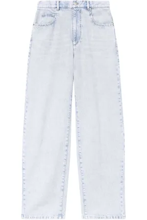 Isabel Marant Jeans, Heren, Blauw, W31, Denim, Lichtgewassen Wijde Pijp Denim Jeans