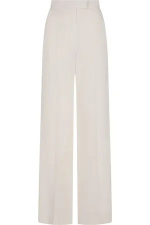 Alexander McQueen Broeken, Dames, Wit, S, Witte Wide-Leg Bone Broek