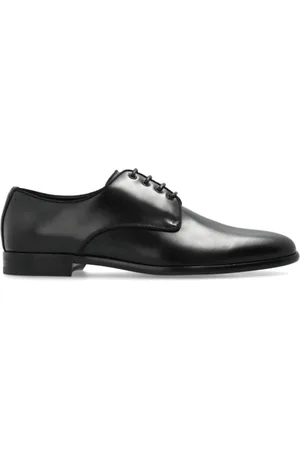 Dolce & Gabbana Schoenen, Dames, Zwart, 37 1/2 EU, Leer, Zwarte Leren Oxford Schoenen Amandel Teen
