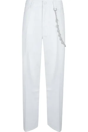 Pinko Broeken, Dames, Wit, W24, Wijde Broek