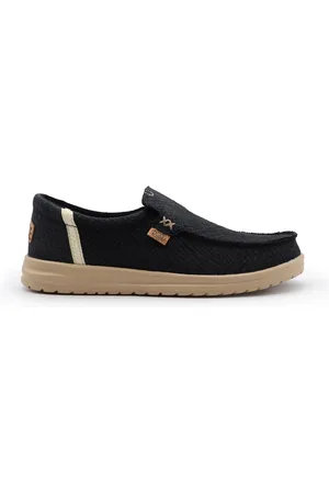 Hey dude Schoenen, Heren, Blauw, 44 EU, Katoen, Blauwe Platte Schoenen Lichtgewicht Ademend