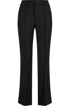 Nicowa Broeken, Dames, Zwart, XL, Wijde Twill Broek met Prinsesnaad