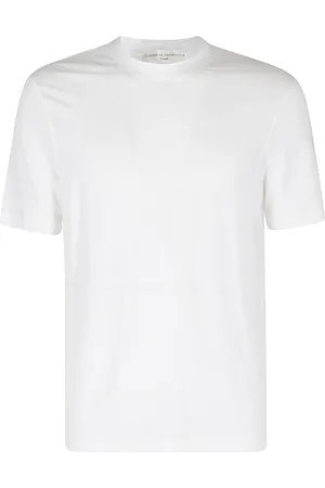 FILIPPO DE LAURENTIIS Tops, Heren, Wit, L, Linnen, Linnen Stretch T-shirt