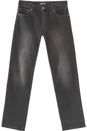 Roberto Cavalli Jeans, Heren, Zwart, W33, Katoen, Reguliere Jeans in Nero 10,5oz