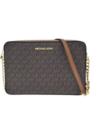 Michael Kors Tassen, Dames, Bruin, ONE Size, Bruine Crossbody Tas met Merklogo