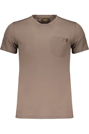 MOORER Tops, Heren, Bruin, 4Xl, Katoen, Zak Katoenen T-shirt