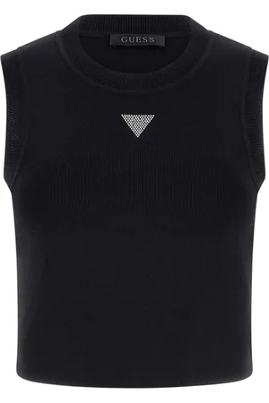 Guess Truien, Dames, Zwart, XS, Alexia Tank Top met Strass Logo